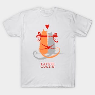 Valentine's Day Love Cats Lovecats T-Shirt